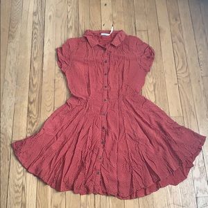 Kimchi open back red pokadot dress. Size medium.